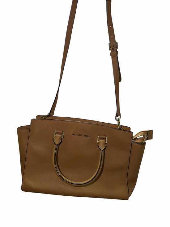 Michael Kors Handbags - Michael Kors Tan Saffiano Leather Satchel with Shoulder Strap